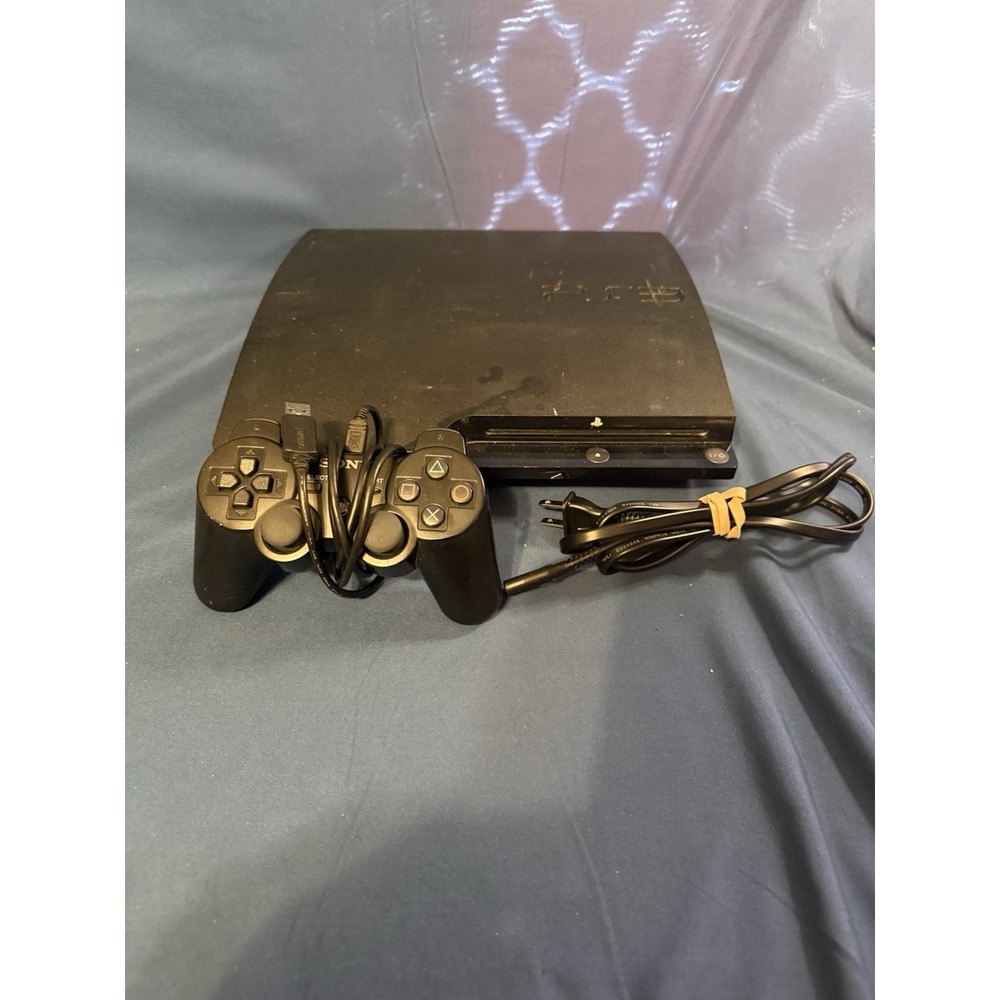 Sony PlayStation 3 PS3 Slim CECH-2501A 160GB Console with power cable Controller